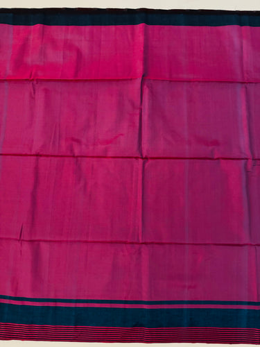 ShopNaya Exclusive | Handwoven | Cotton Saree | No Blouse | Red & Black | Dual Shade | Handloom Mark | Ships from California